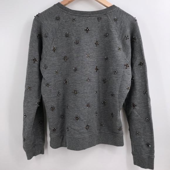 J. Crew Embellished Gray Sweatshirt - Picture 3 of 6